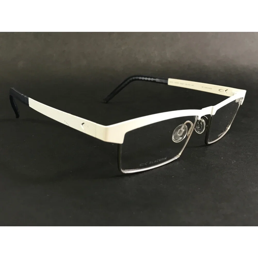 Blackfin Eyeglasses Frames BF674 STATEN COL.400 White Silver Rectangle 53-17-145